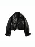 Midnight Cropped Leather Jacket
