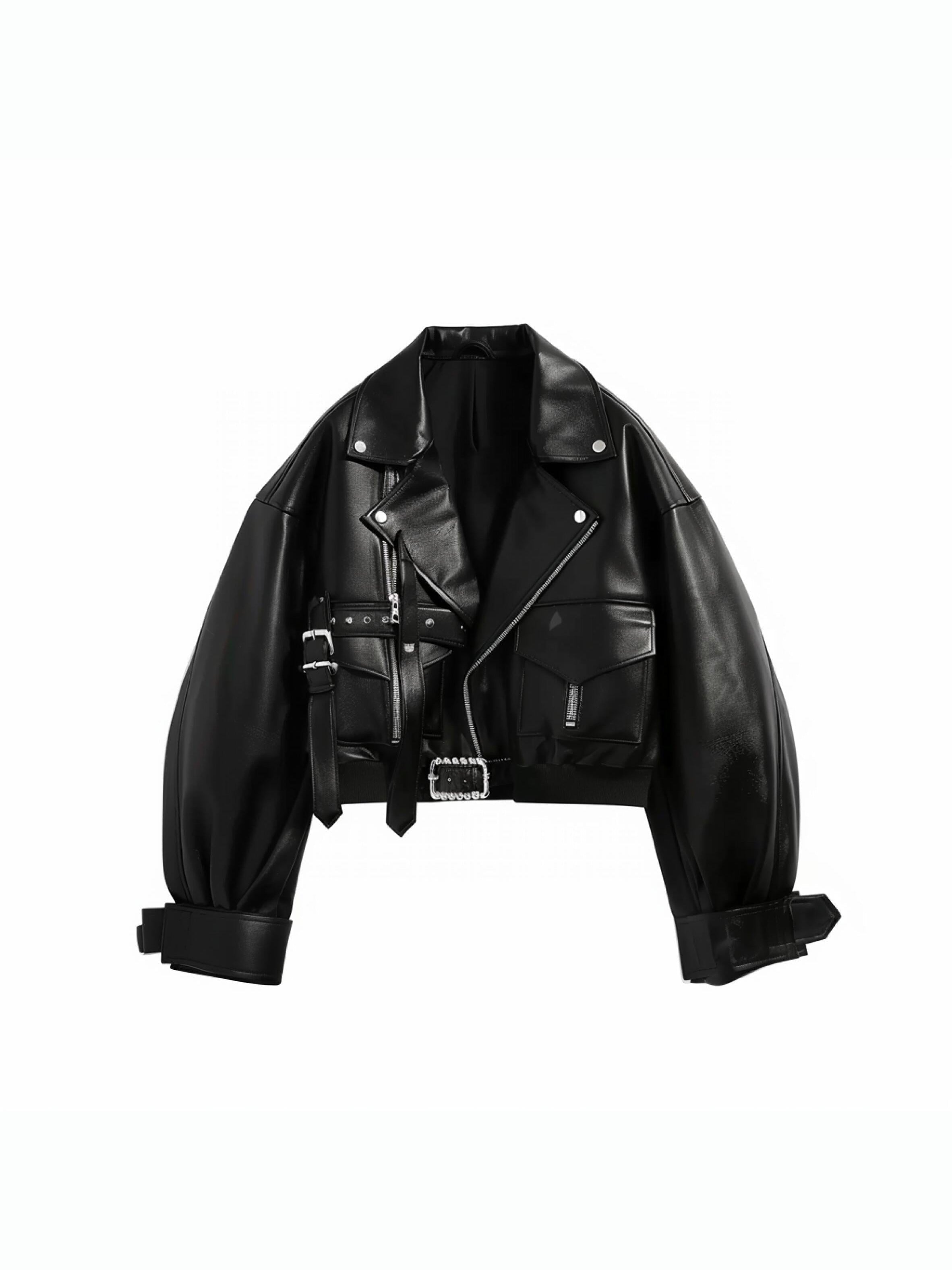 Midnight Cropped Leather Jacket