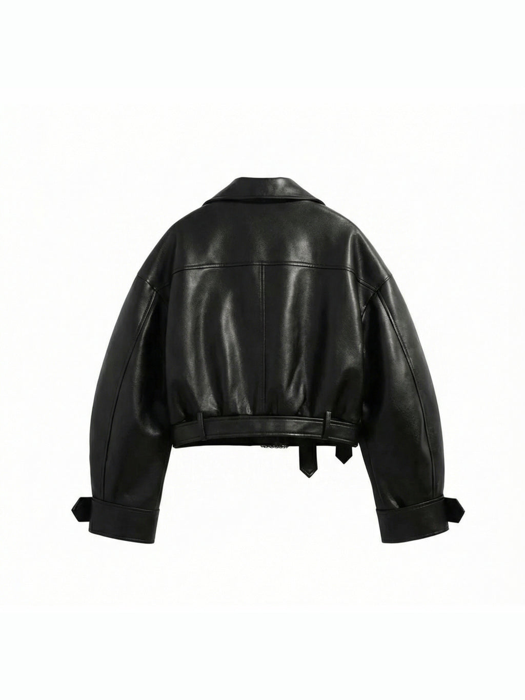Midnight Cropped Leather Jacket
