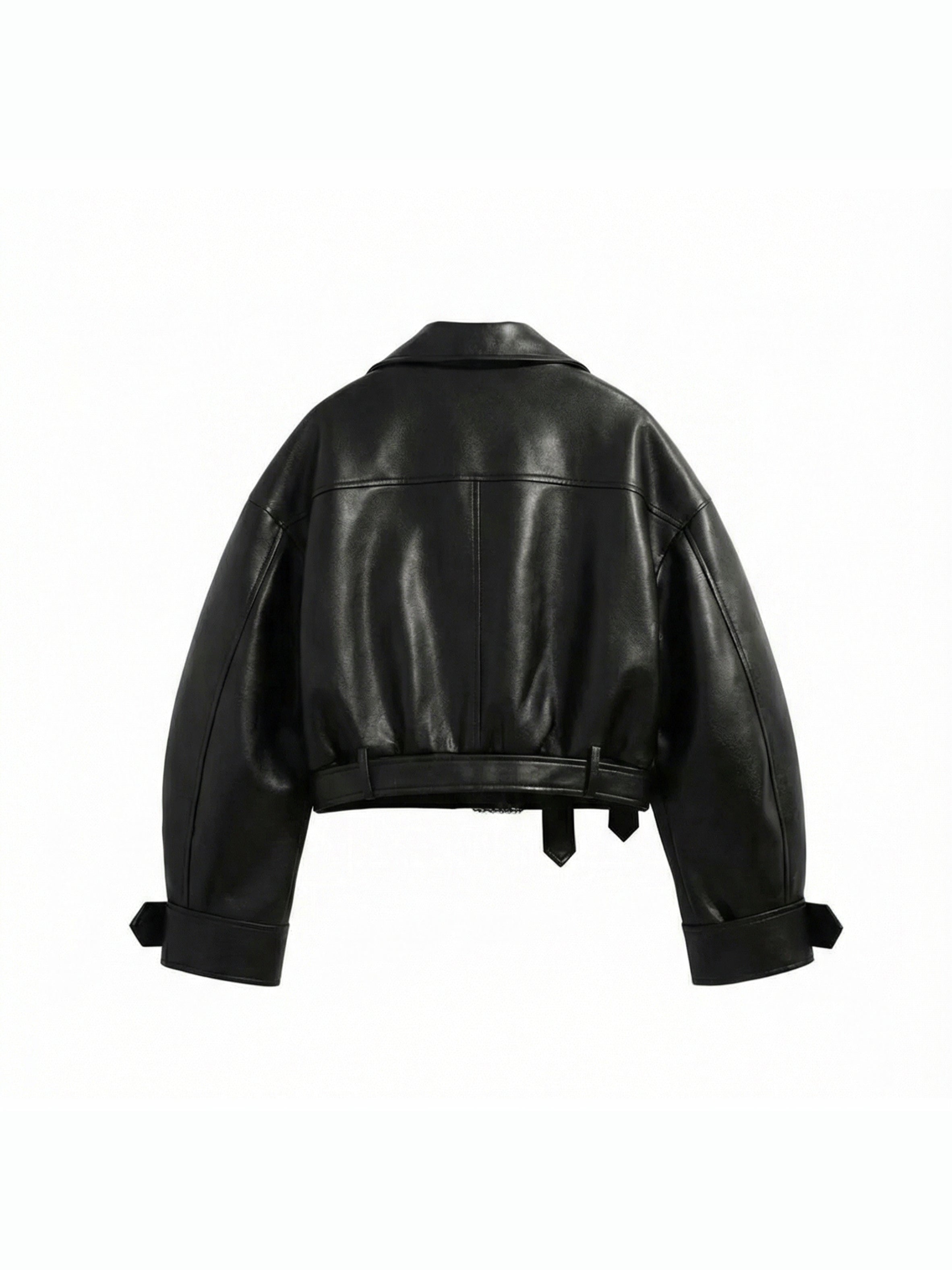 Midnight Cropped Leather Jacket